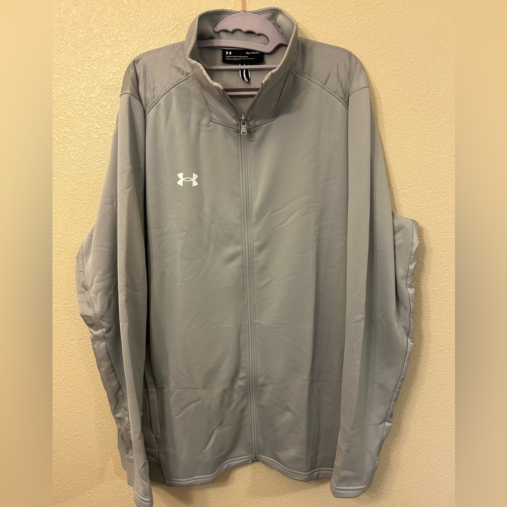 UNDER ARMOUR MEN'S COMMAND WARM-UP FULL-ZIP JACKET, GRAY, XL